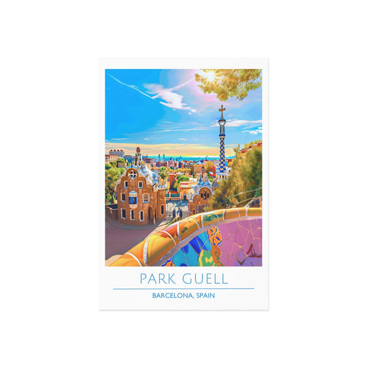 Barcelona Park Güell Fine Art Postcards - Scenic Travel Art Collection