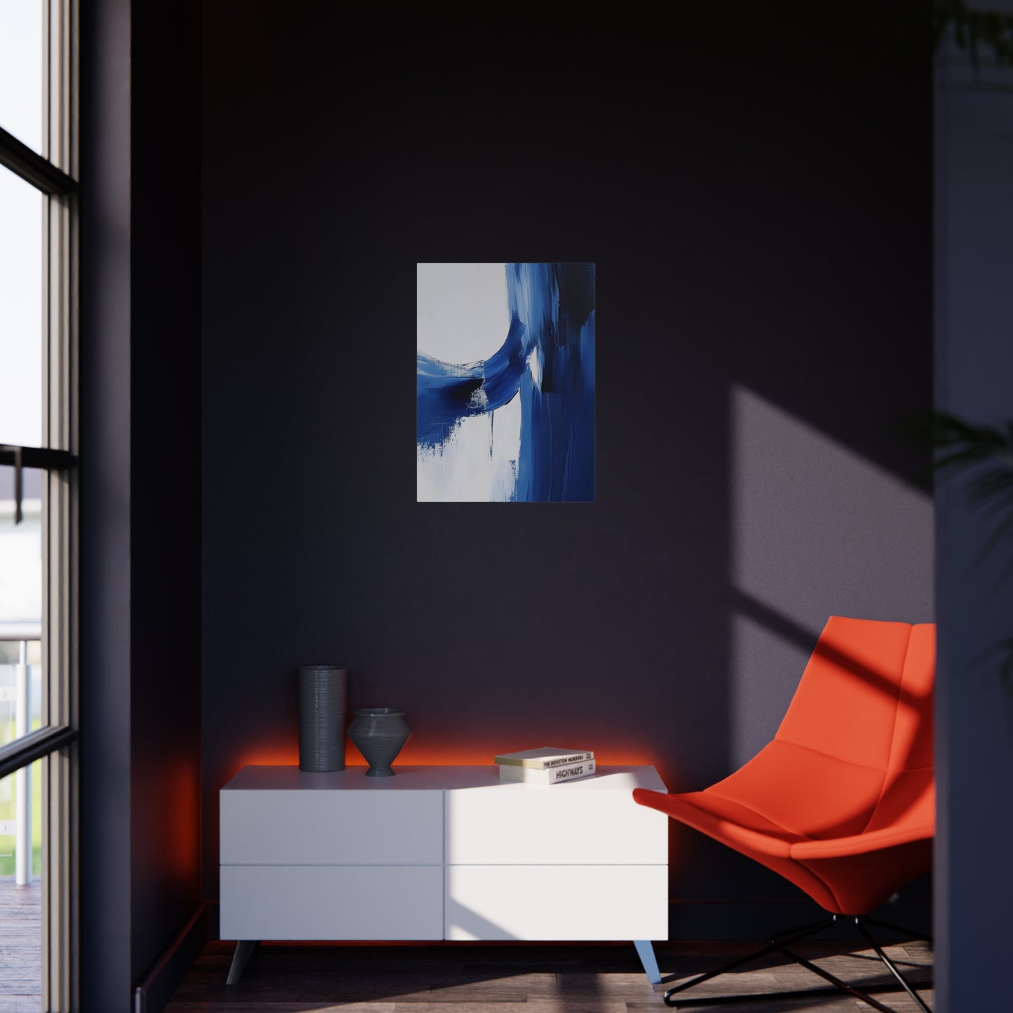 Abstract Blue Art Foam Board - Modern Wall Decor for Home & Office