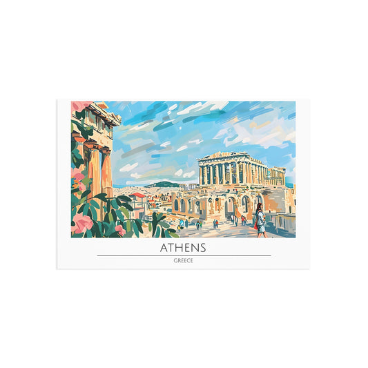 Athens Fine Art Postcards - Colorful Greece Travel Collection