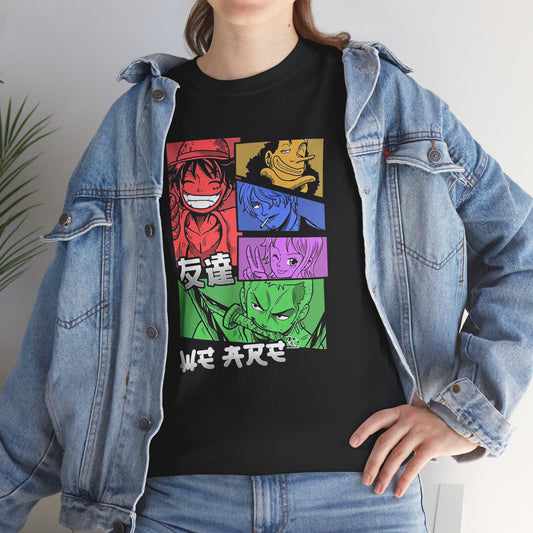 Anime Friends Unisex Heavy Cotton Tee - Vibrant Graphic Art - Perfect for Anime Lovers & Casual Wear