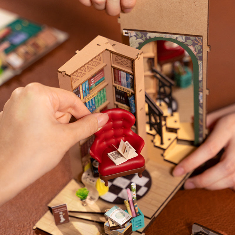 3D DIY Wooden Book Nook Shiguang Bookstore With LED For Xmas Gifts