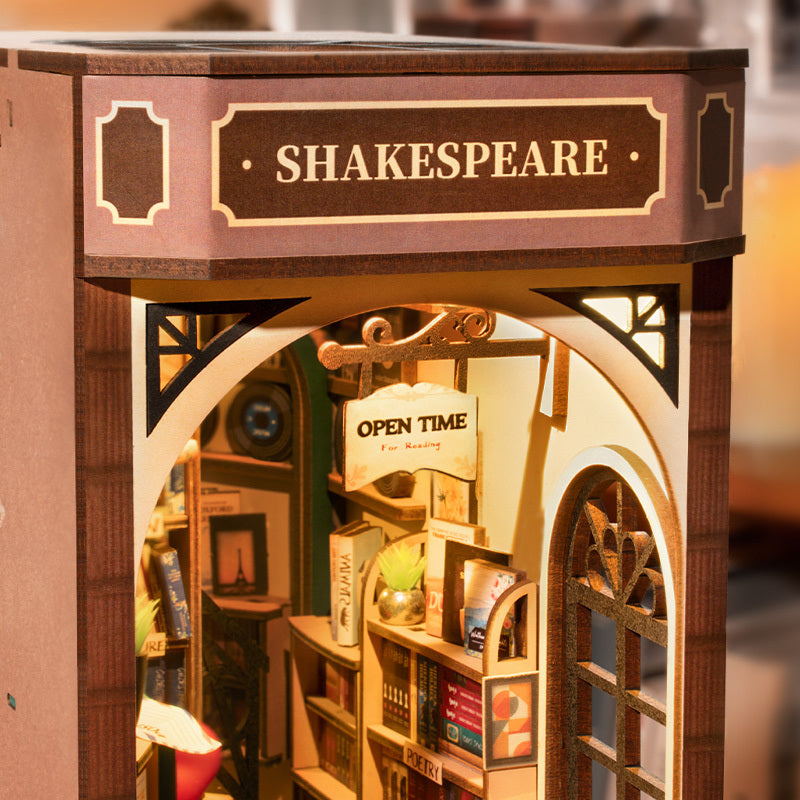 3D DIY Wooden Book Nook Shiguang Bookstore With LED For Xmas Gifts