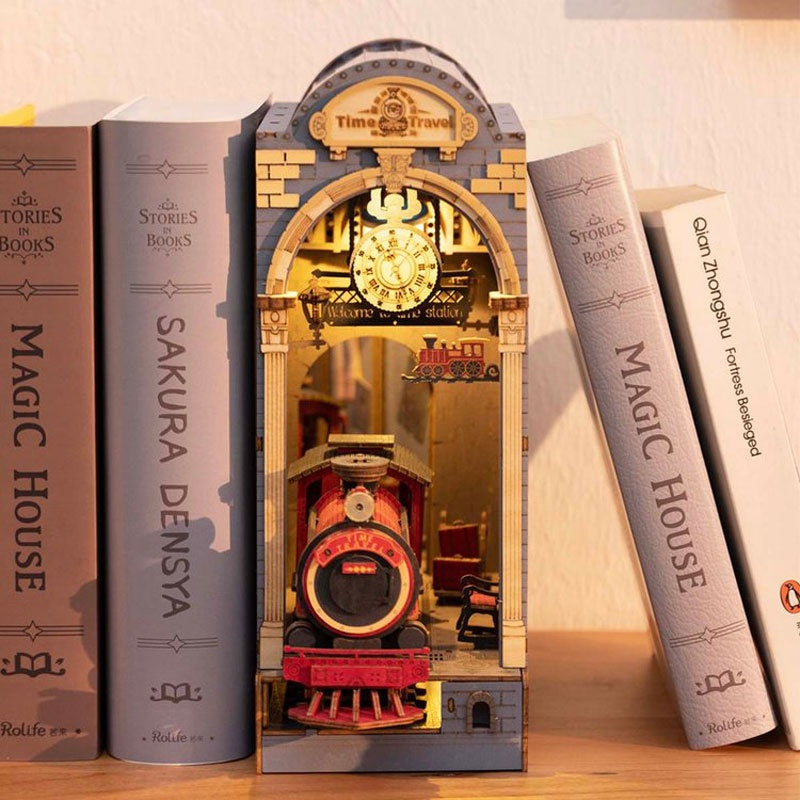 DIY Book Nook Wooden Miniature Doll House Light For Bookshelf Insert Furniture