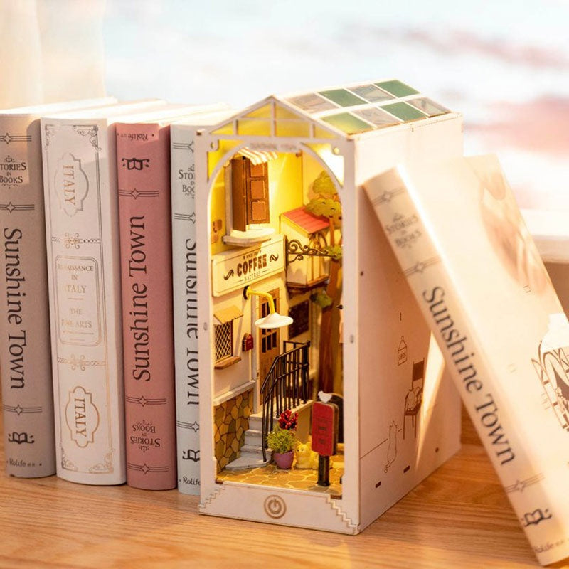 DIY Book Nook Wooden Miniature Doll House Light For Bookshelf Insert Furniture